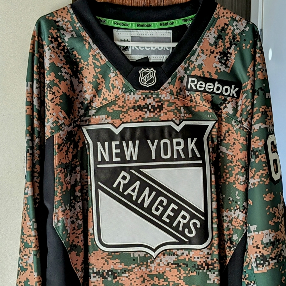 New York Rangers NHL Reebok Military Camo Veterans Day Jersey SZ XXL Rick Nash61